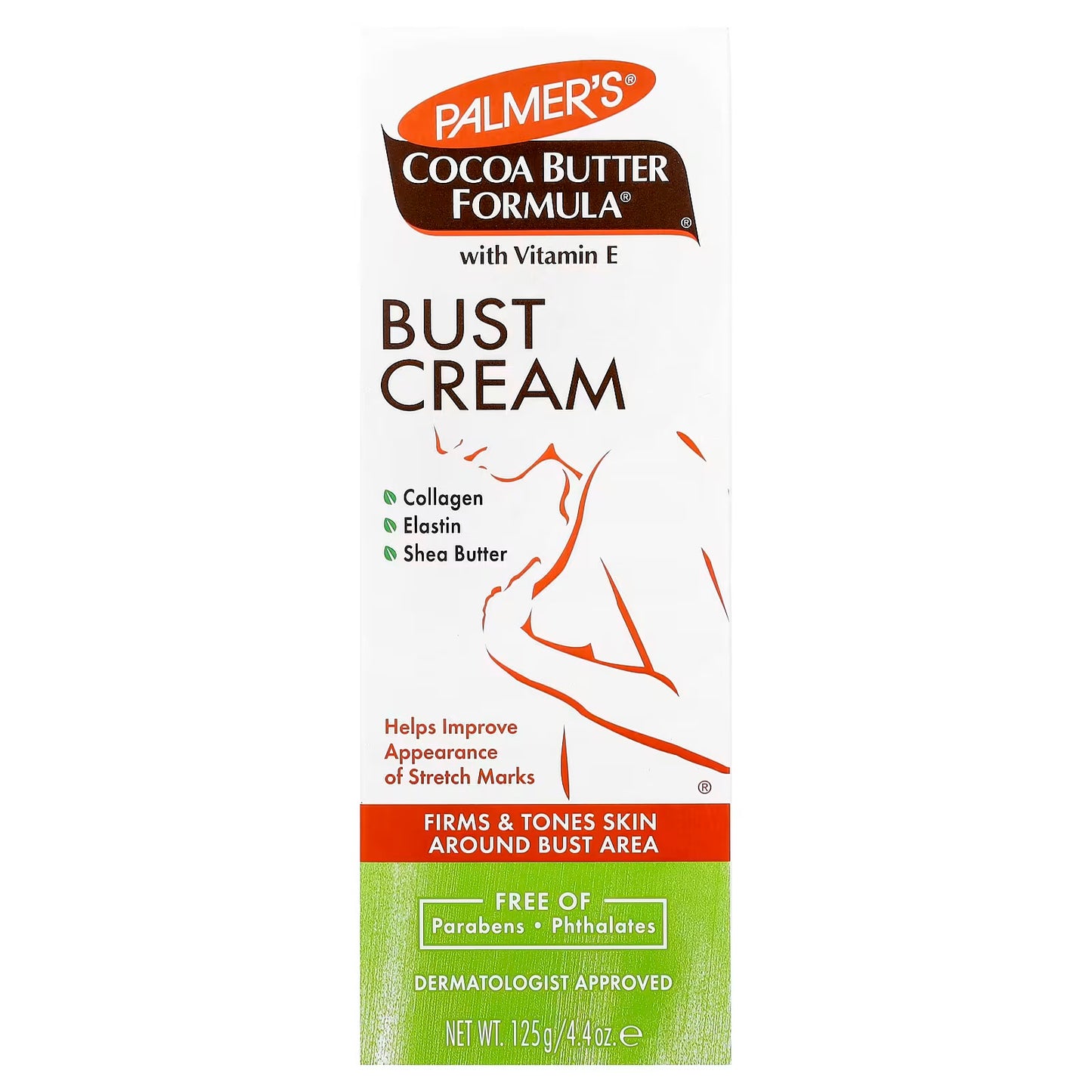 Cocoa Butter Formula à la vitamine E, Crème pour le buste, 125 g