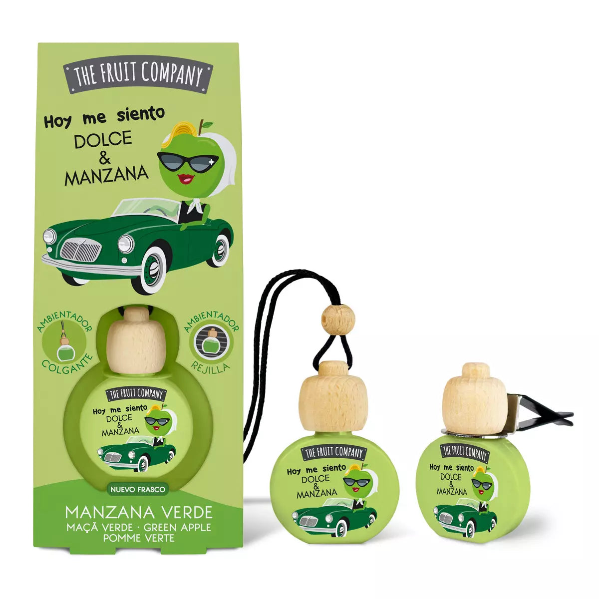 Parfum pour voiture 2 utilisations – Pomme verte