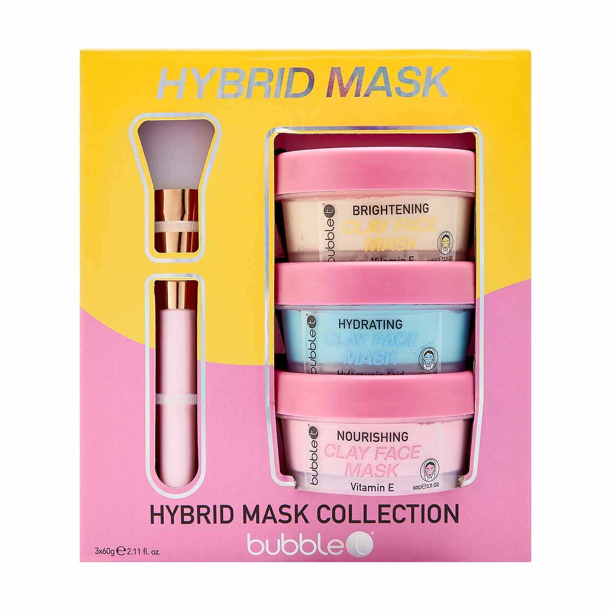 Coffret de Masques Visage à l'Argile Hybride (3 x 60g)