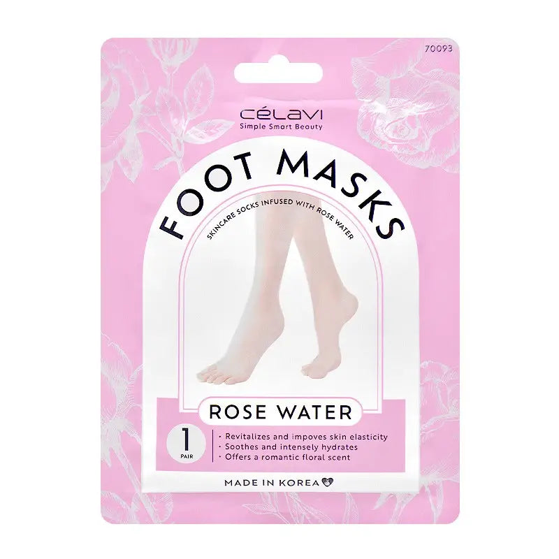 Celavie Lot de 3 paires de masques pour les pieds à l'eau de rose