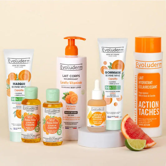 Routine Éclat Carotte Visage & Corps 7 produits + Lait Éclaircissant